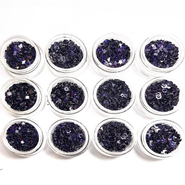 12 pcs Dazzlings black, assorted